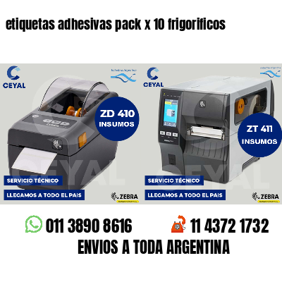 etiquetas adhesivas pack x 10 frigorificos
