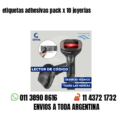 etiquetas adhesivas pack x 10 joyerias