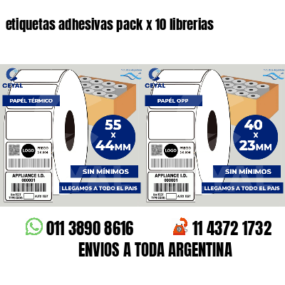 etiquetas adhesivas pack x 10 librerias