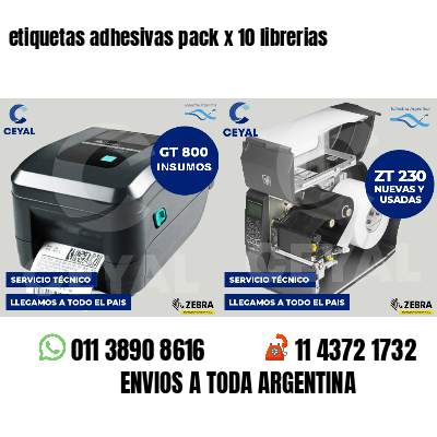 etiquetas adhesivas pack x 10 librerias