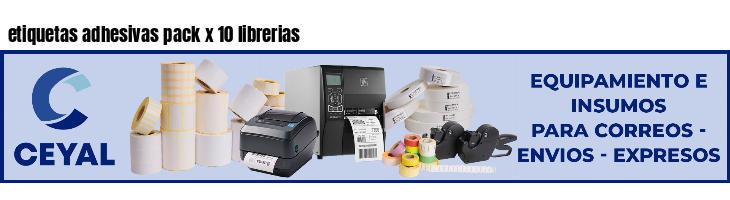 etiquetas adhesivas pack x 10 librerias