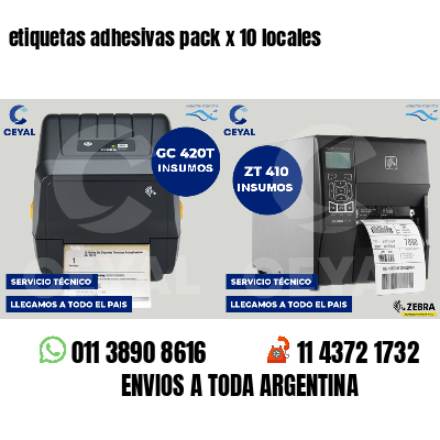 etiquetas adhesivas pack x 10 locales