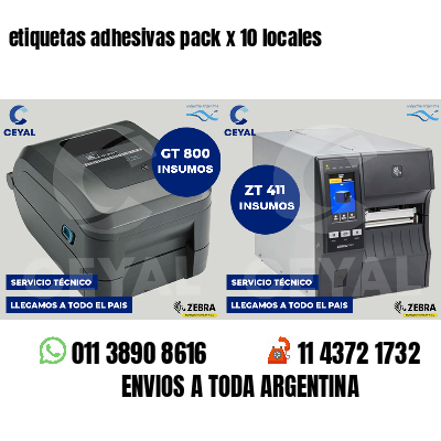 etiquetas adhesivas pack x 10 locales