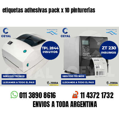 etiquetas adhesivas pack x 10 pinturerías