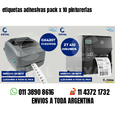 etiquetas adhesivas pack x 10 pinturerías