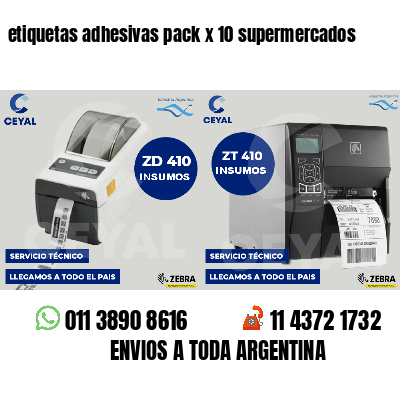 etiquetas adhesivas pack x 10 supermercados