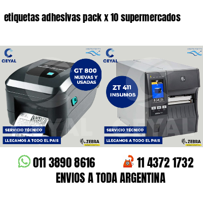 etiquetas adhesivas pack x 10 supermercados