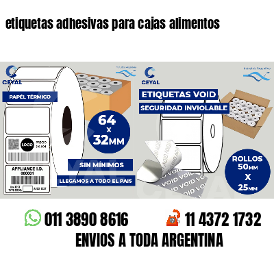 etiquetas adhesivas para cajas alimentos