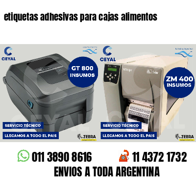 etiquetas adhesivas para cajas alimentos