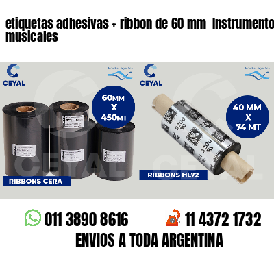 etiquetas adhesivas   ribbon de 60 mm  Instrumentos musicales