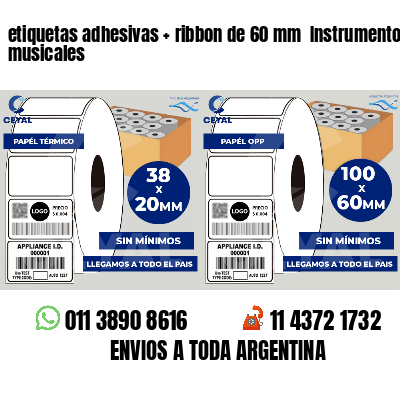 etiquetas adhesivas   ribbon de 60 mm  Instrumentos musicales