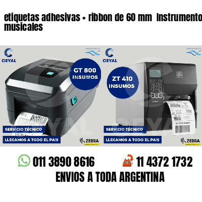 etiquetas adhesivas   ribbon de 60 mm  Instrumentos musicales