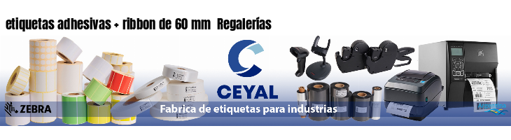 etiquetas adhesivas   ribbon de 60 mm  Regalerías