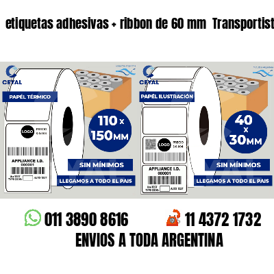 etiquetas adhesivas   ribbon de 60 mm  Transportistas