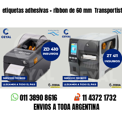 etiquetas adhesivas   ribbon de 60 mm  Transportistas