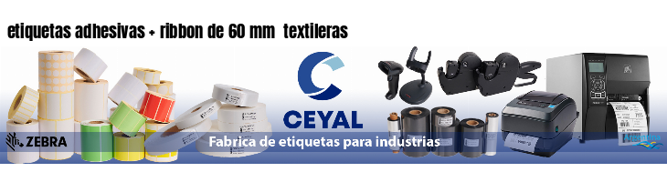 etiquetas adhesivas   ribbon de 60 mm  textileras