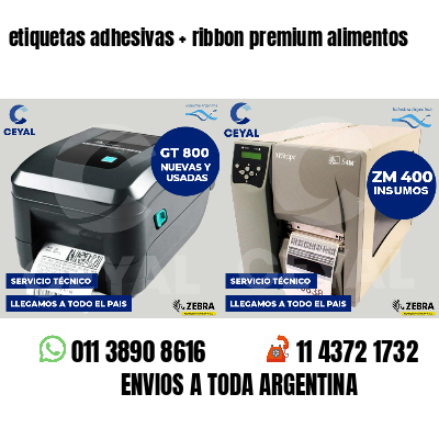 etiquetas adhesivas ribbon premium alimentos