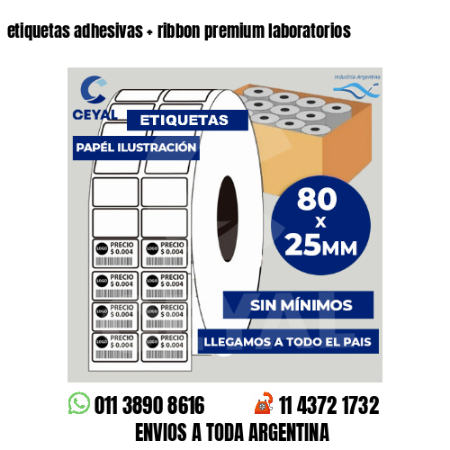 etiquetas adhesivas   ribbon premium laboratorios