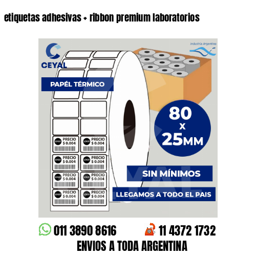 etiquetas adhesivas   ribbon premium laboratorios