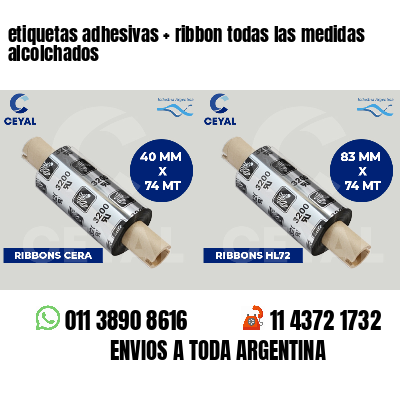 etiquetas adhesivas   ribbon todas las medidas alcolchados