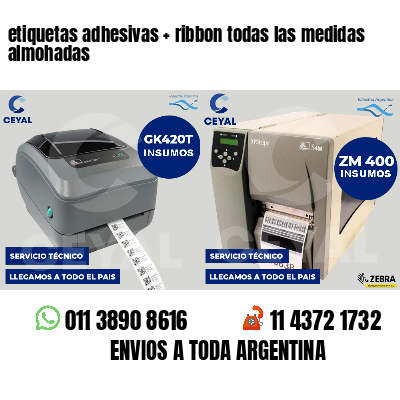 etiquetas adhesivas   ribbon todas las medidas almohadas