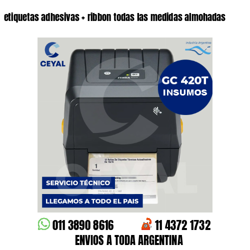 etiquetas adhesivas   ribbon todas las medidas almohadas