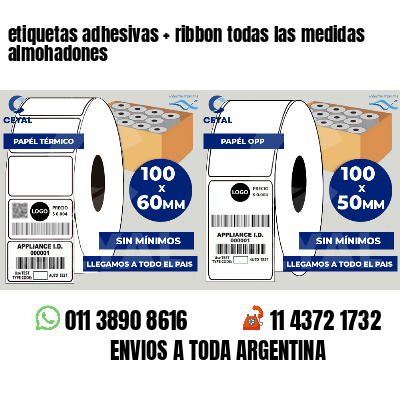 etiquetas adhesivas ribbon todas las medidas almohadones