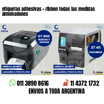 etiquetas adhesivas   ribbon todas las medidas almohadones