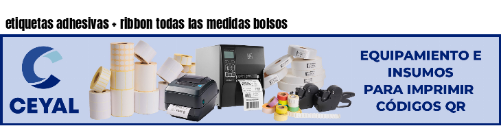etiquetas adhesivas   ribbon todas las medidas bolsos