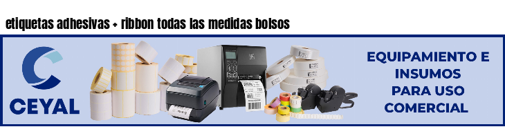 etiquetas adhesivas   ribbon todas las medidas bolsos