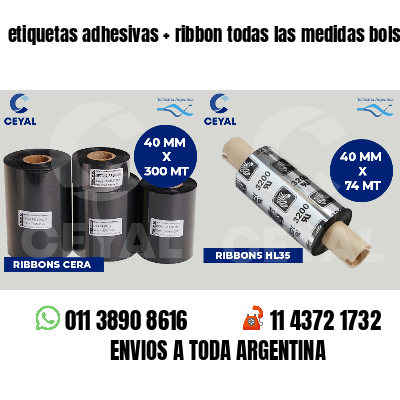 etiquetas adhesivas ribbon todas las medidas bolsos