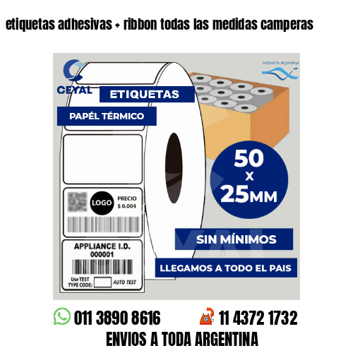 etiquetas adhesivas   ribbon todas las medidas camperas