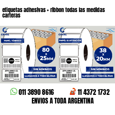 etiquetas adhesivas ribbon todas las medidas carteras