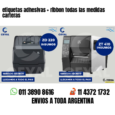 etiquetas adhesivas   ribbon todas las medidas carteras