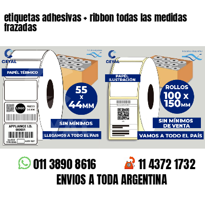 etiquetas adhesivas ribbon todas las medidas frazadas