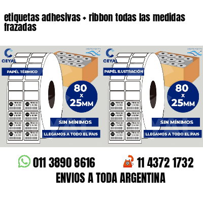 etiquetas adhesivas   ribbon todas las medidas frazadas