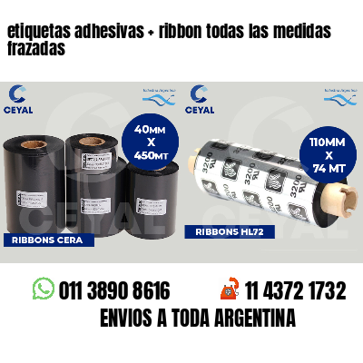 etiquetas adhesivas ribbon todas las medidas frazadas
