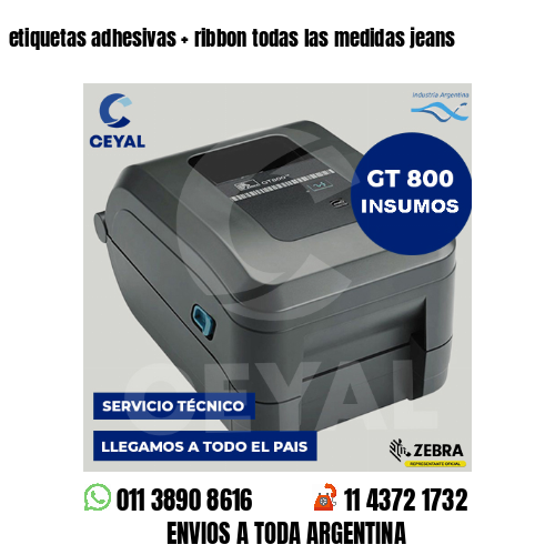 etiquetas adhesivas   ribbon todas las medidas jeans