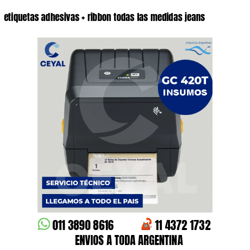 etiquetas adhesivas   ribbon todas las medidas jeans