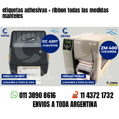 etiquetas adhesivas   ribbon todas las medidas manteles
