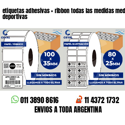 etiquetas adhesivas ribbon todas las medidas medias deportivas