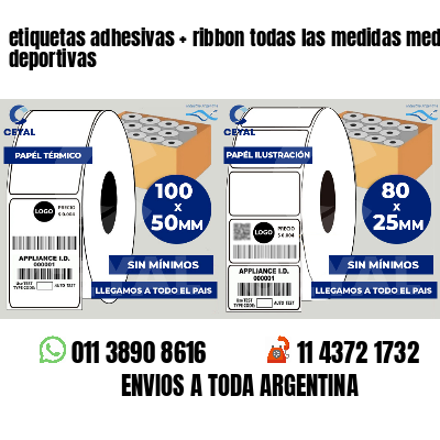 etiquetas adhesivas   ribbon todas las medidas medias deportivas