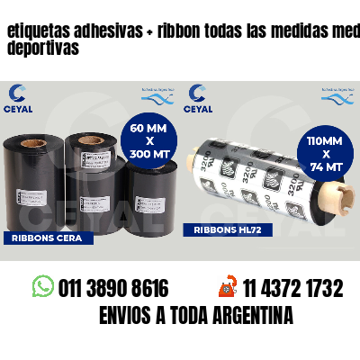 etiquetas adhesivas   ribbon todas las medidas medias deportivas