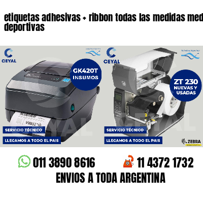 etiquetas adhesivas   ribbon todas las medidas medias deportivas
