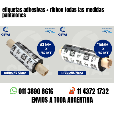 etiquetas adhesivas ribbon todas las medidas pantalones