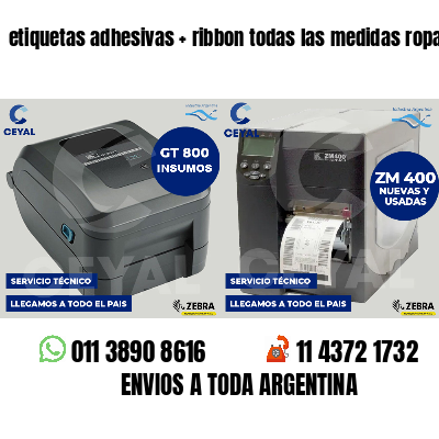 etiquetas adhesivas   ribbon todas las medidas ropa