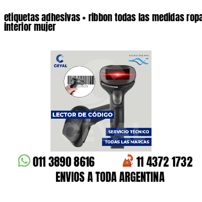 etiquetas adhesivas   ribbon todas las medidas ropa interior mujer