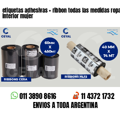 etiquetas adhesivas ribbon todas las medidas ropa interior mujer