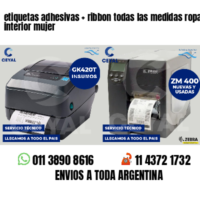 etiquetas adhesivas   ribbon todas las medidas ropa interior mujer