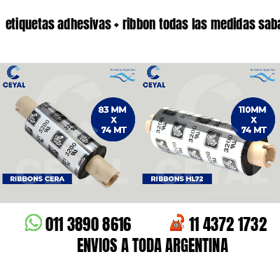 etiquetas adhesivas   ribbon todas las medidas sabanas
